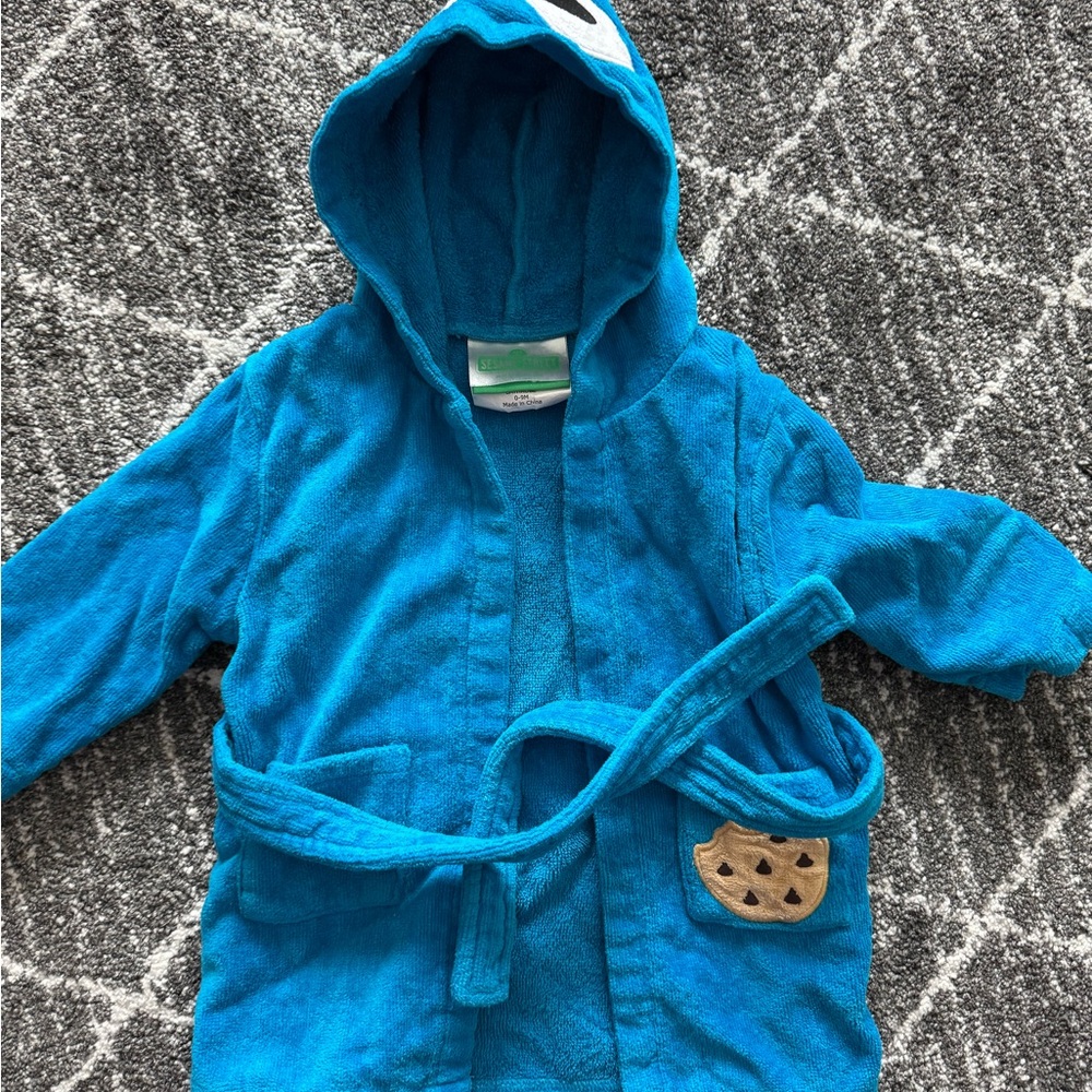 Sesame Street Kids Blue Hooded Pajama Robe